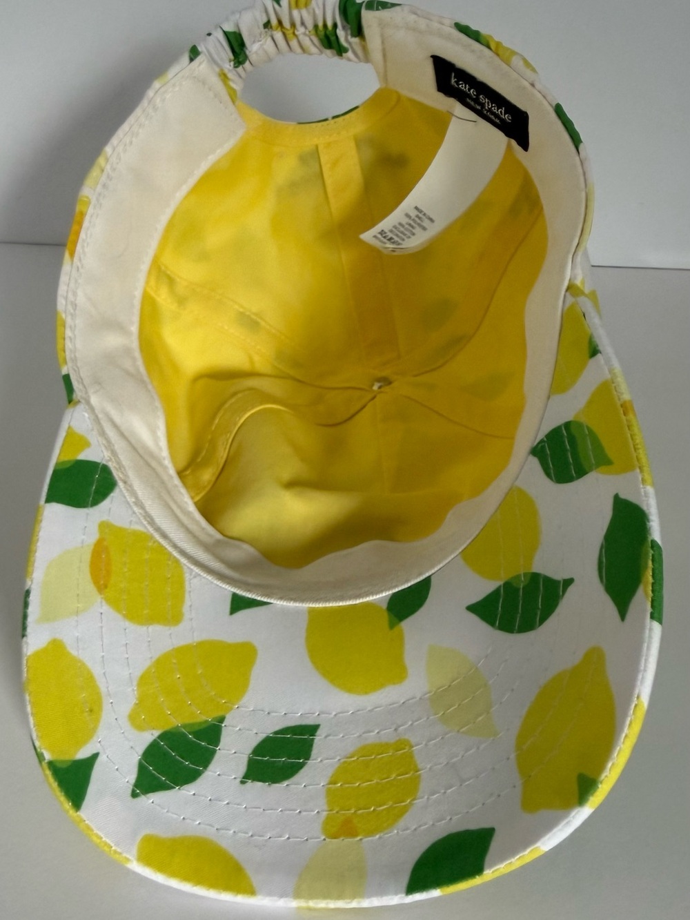 Kate Spade - New York - Lemon Toss - Print Baseball Cap with Black Spade. - Picture 5 of 6